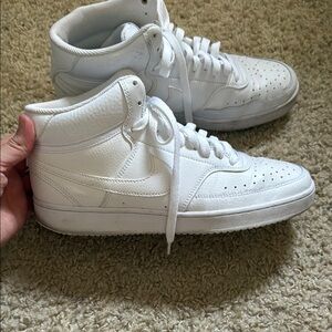 Nike White High-Top Sneakers with Classic Design